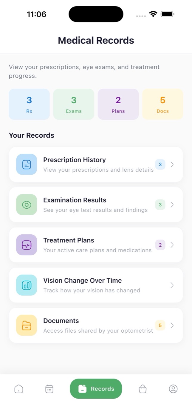 VotixCare app medical records screen